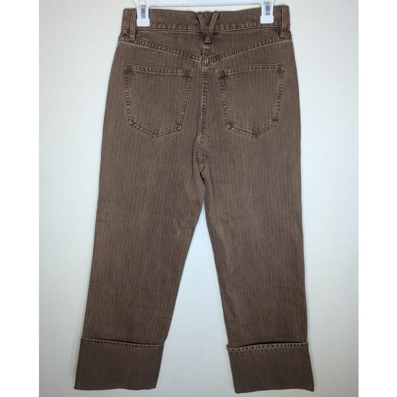 Veronica Beard Dylan Herringbone Cotton-Twill Straight-Leg Pants Deep Ochre, 27 - Picture 7 of 9